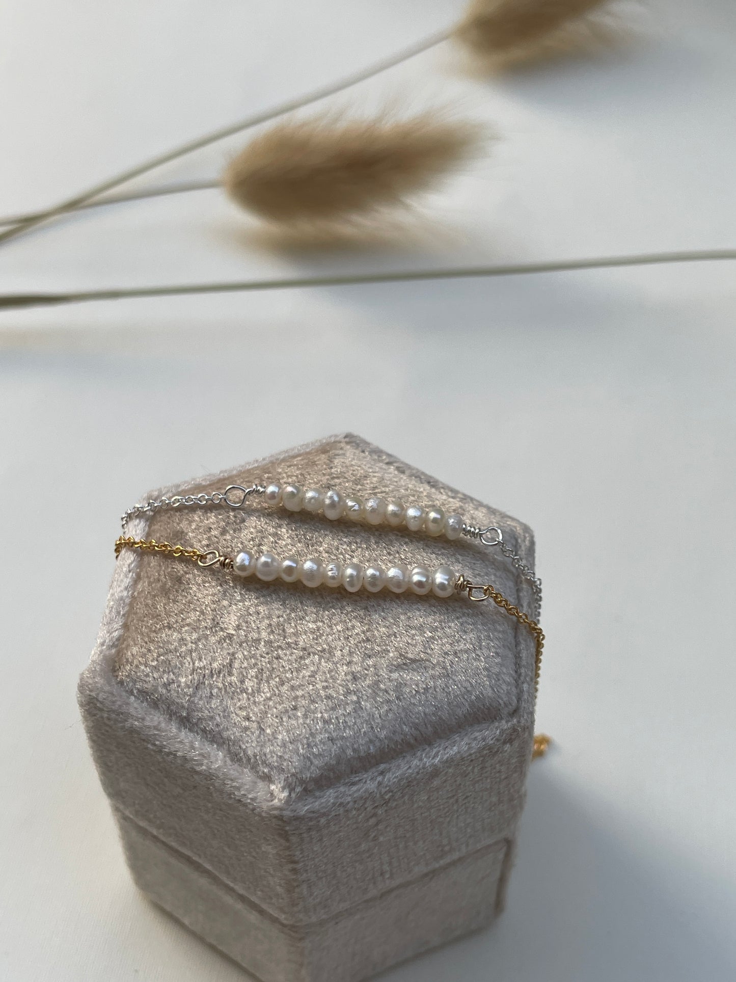 Seed Pearl Bar Necklace