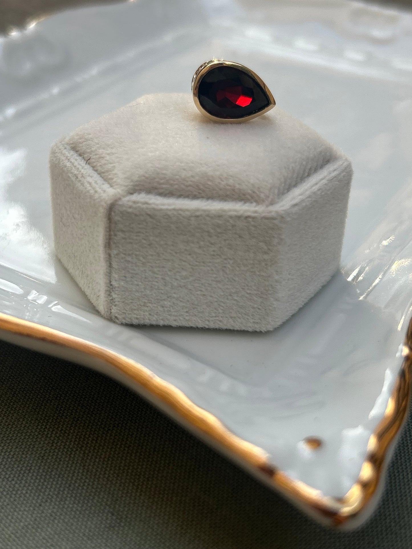 10K Gold Pear Garnet Pendant