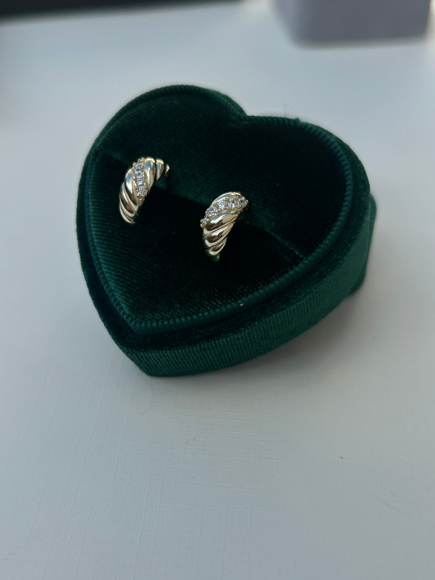 Croissant Sparkle Half Hoops
