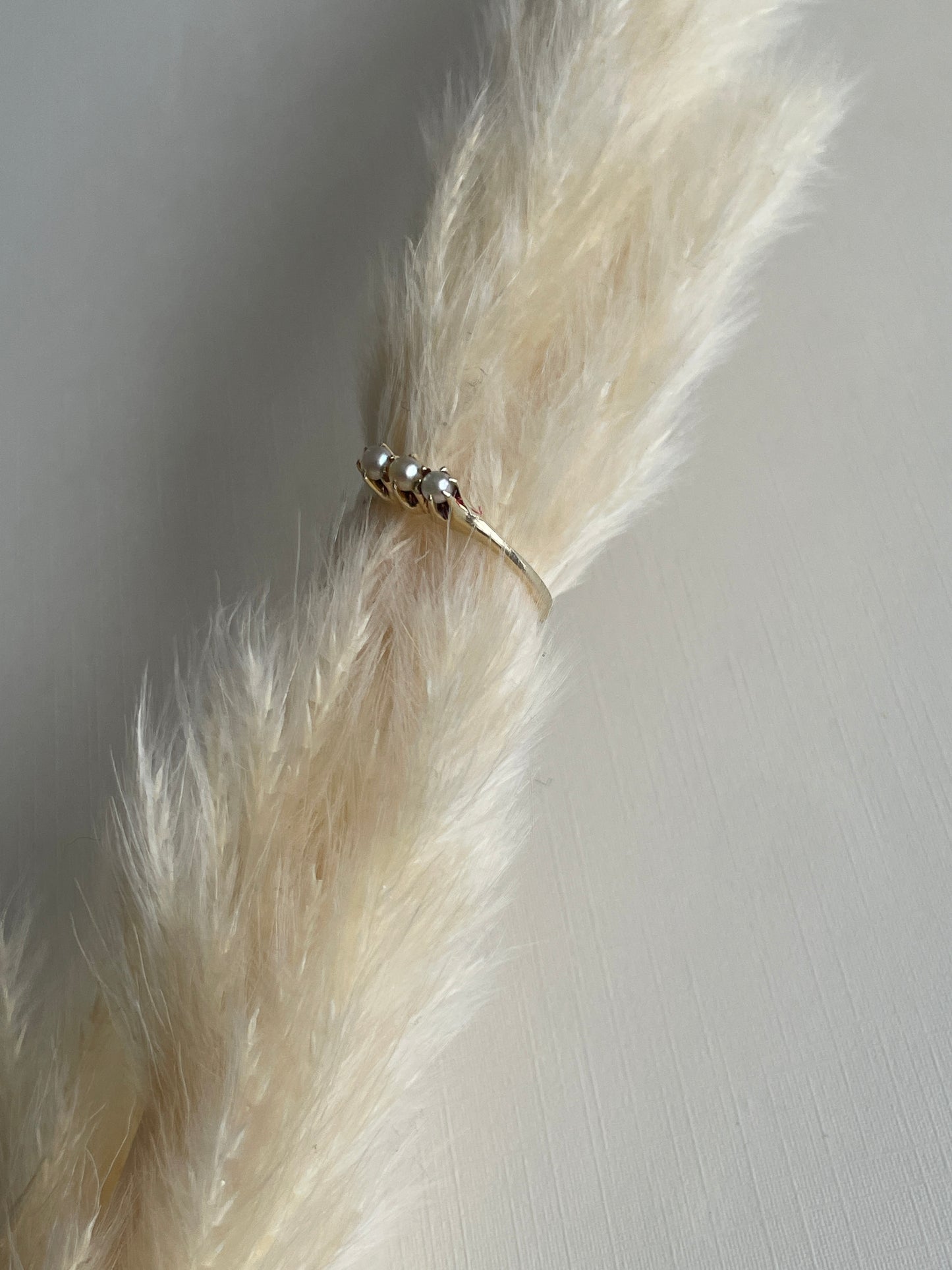 Vintage 14K Trinity Pearl Ring