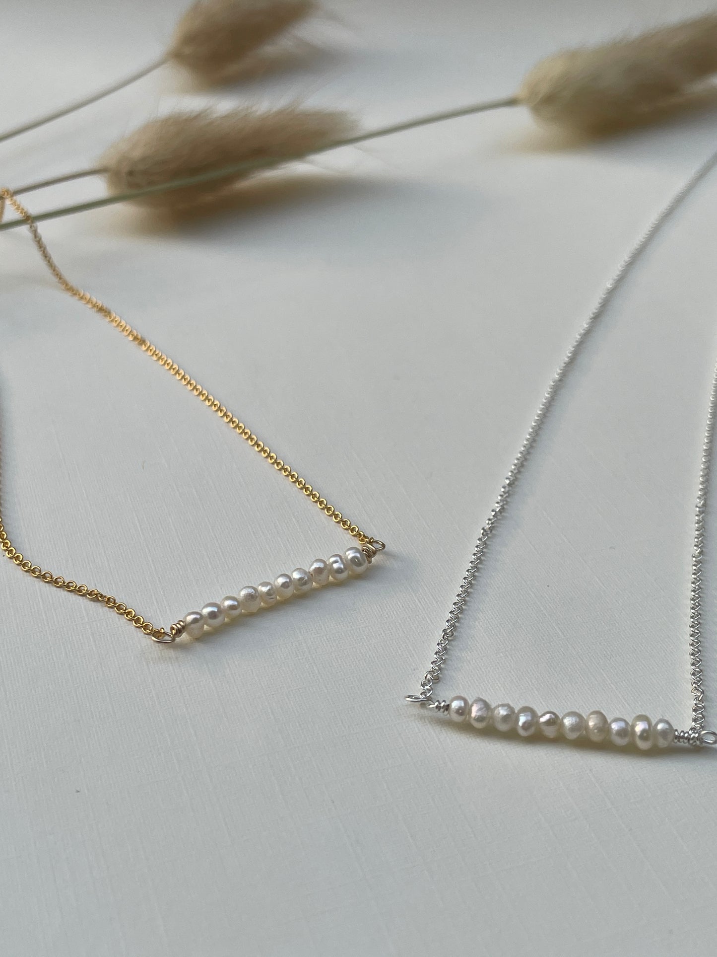 Seed Pearl Bar Necklace