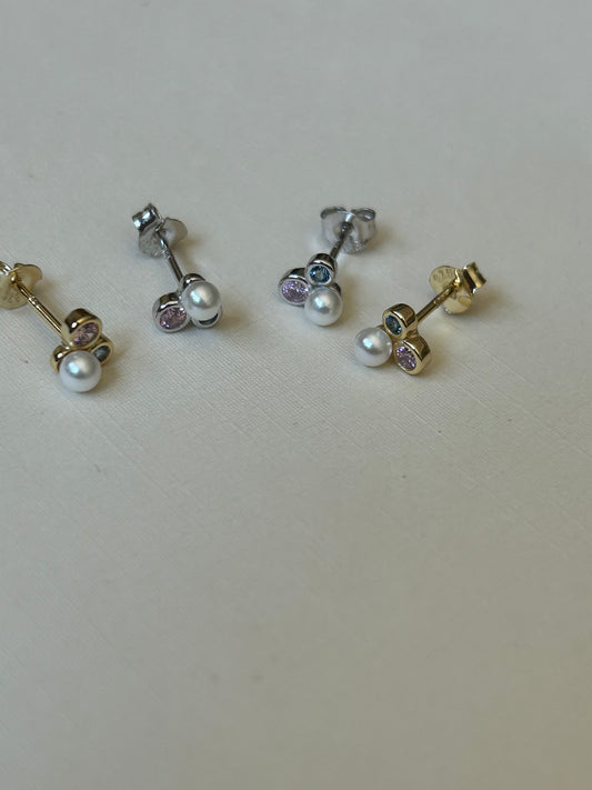 Trinity Gemstone Studs