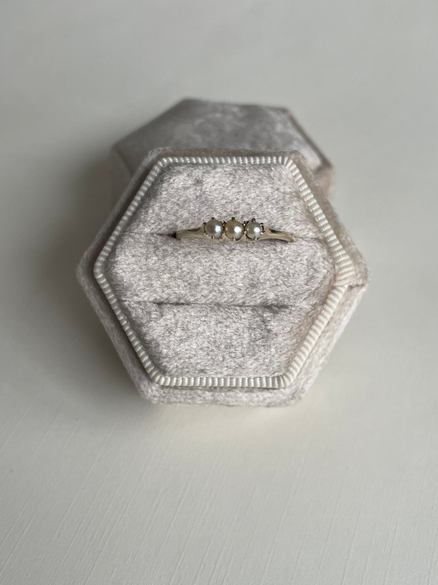Vintage 14K Trinity Pearl Ring