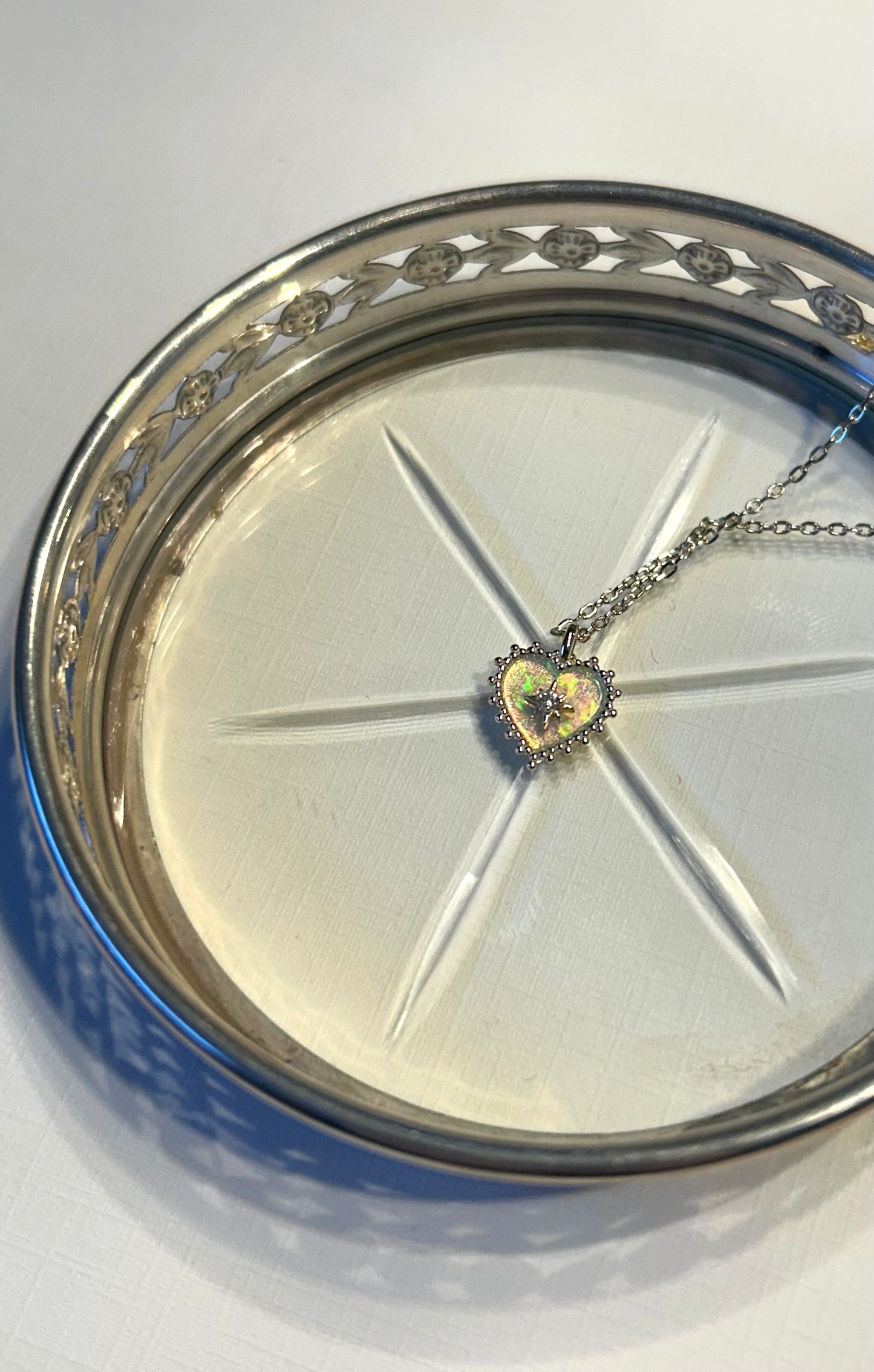 Fire Hearts Opal Neckalce