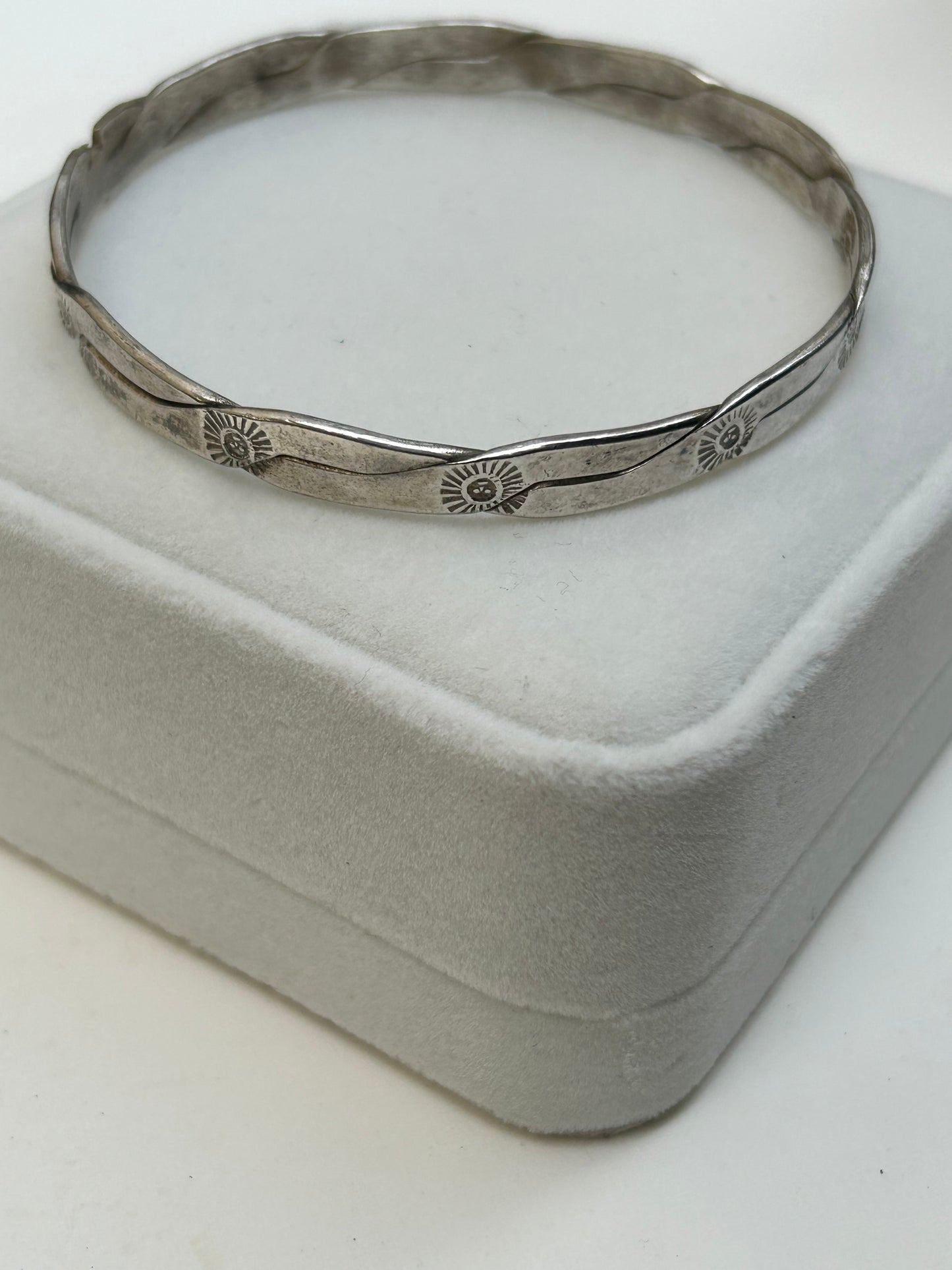 Vintage Mexican Silver Sun Bangle