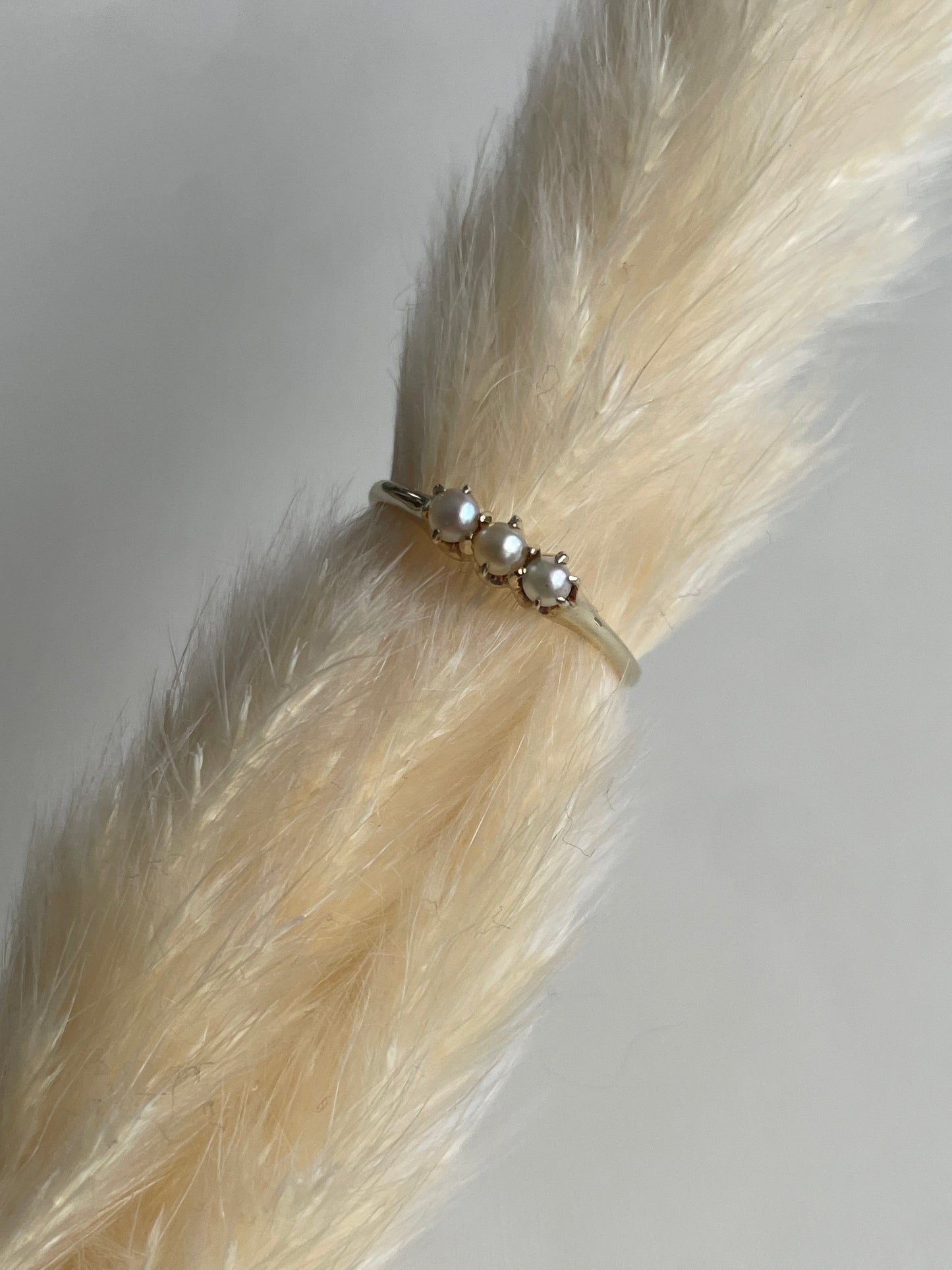 Vintage 14K Trinity Pearl Ring