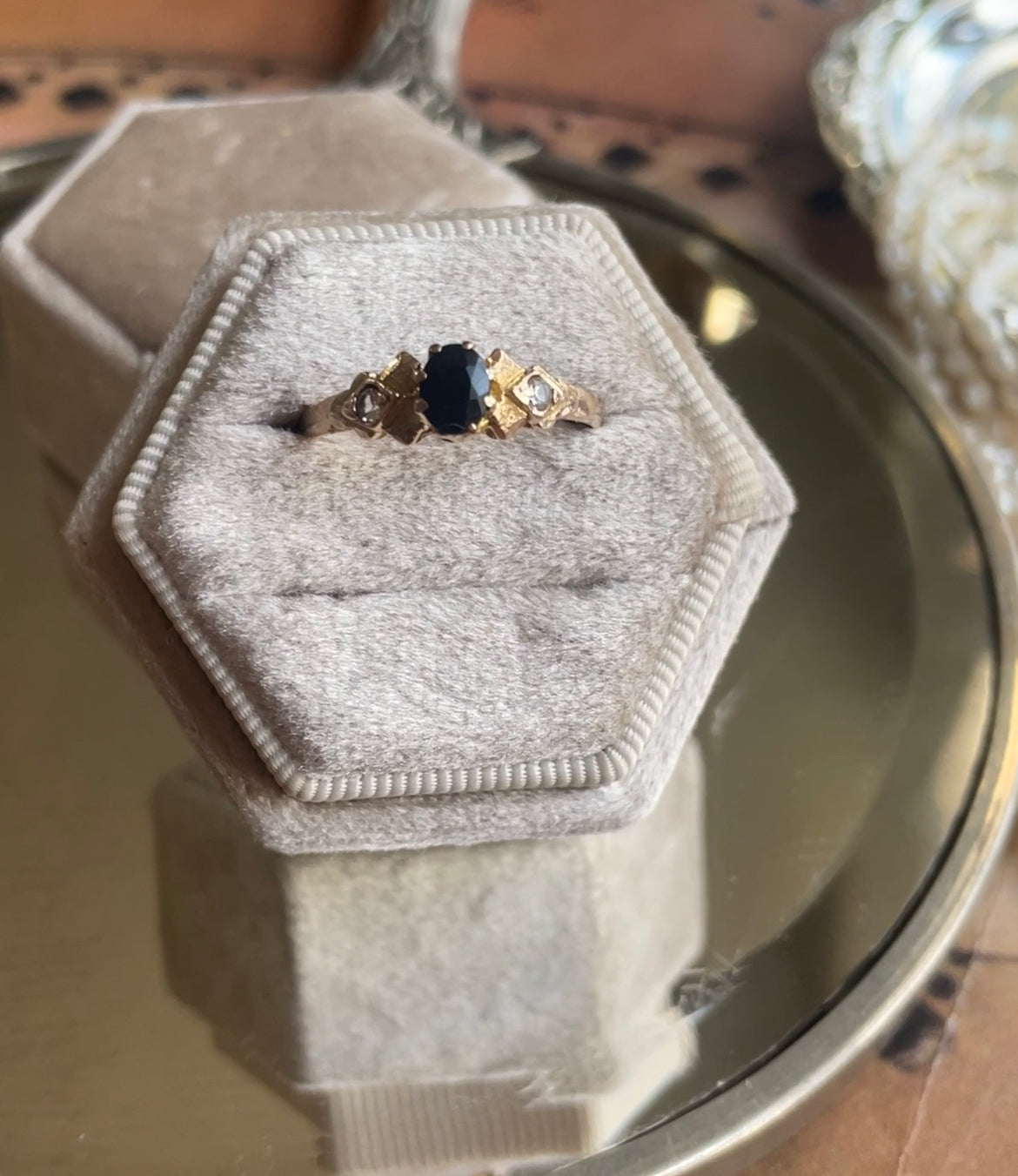 14K Midnight Sapphire Ring