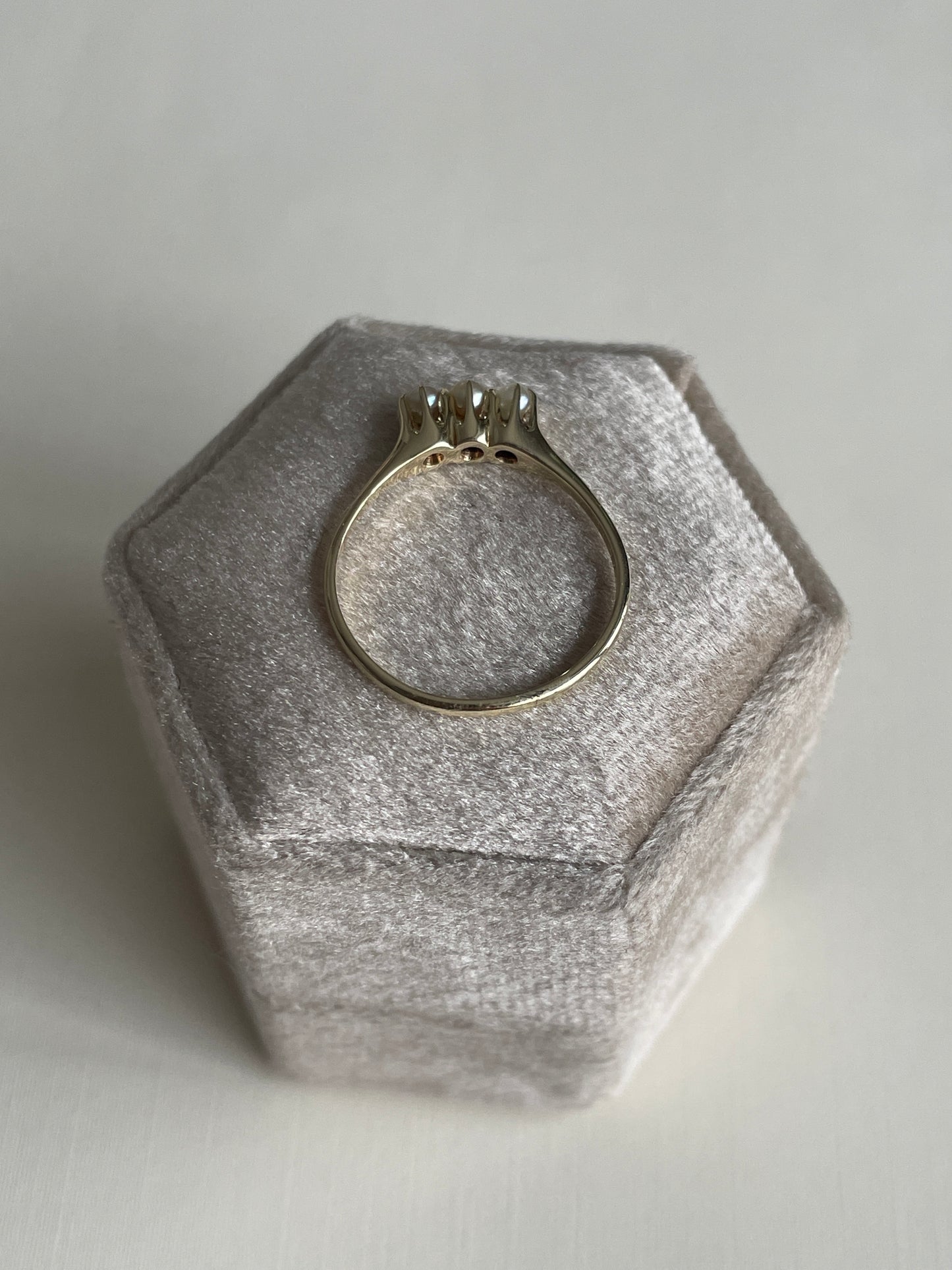 Vintage 14K Trinity Pearl Ring