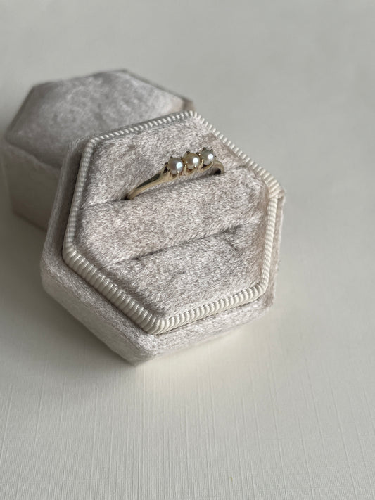 Vintage 14K Trinity Pearl Ring