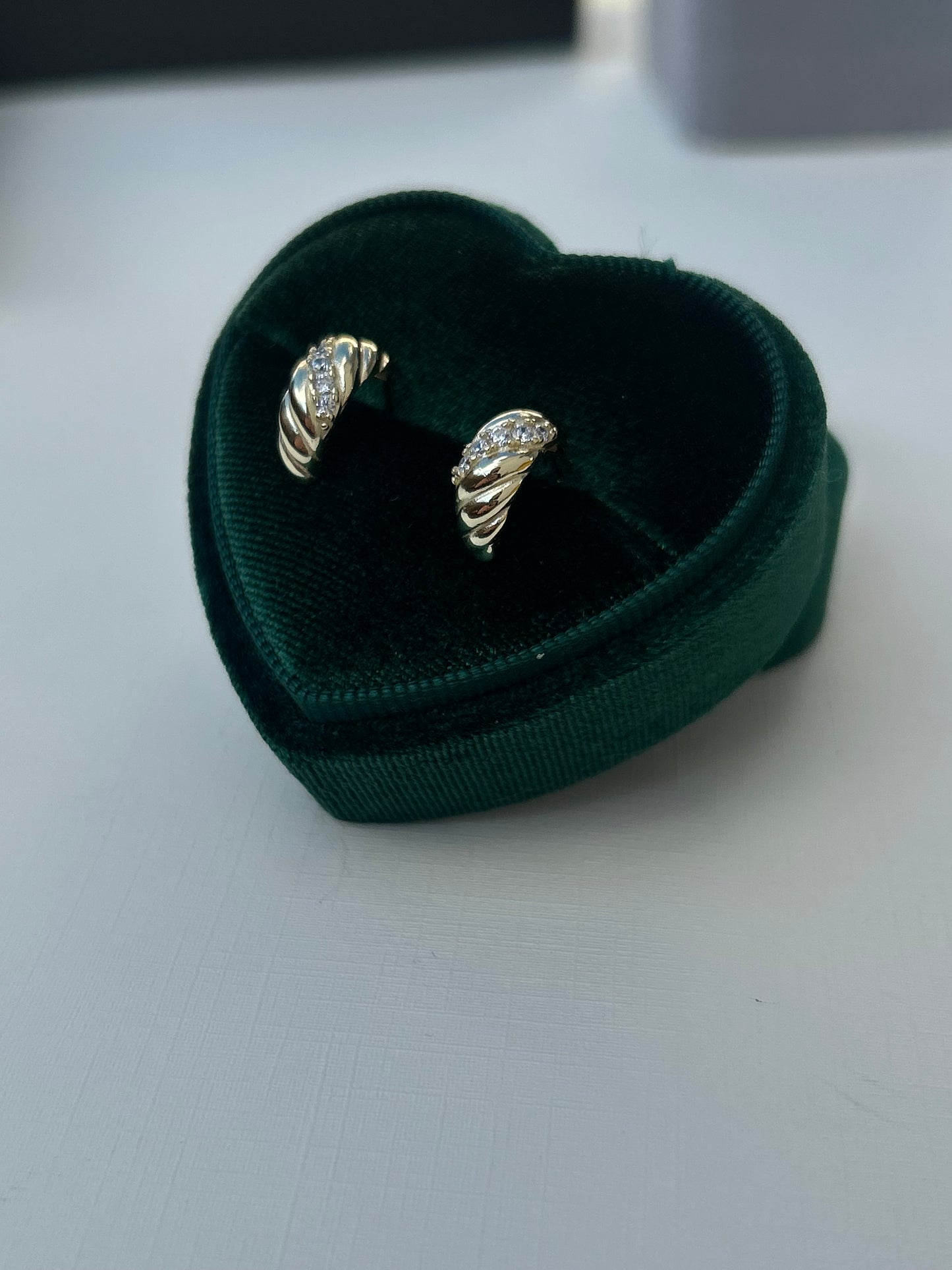 Croissant Sparkle Half Hoops