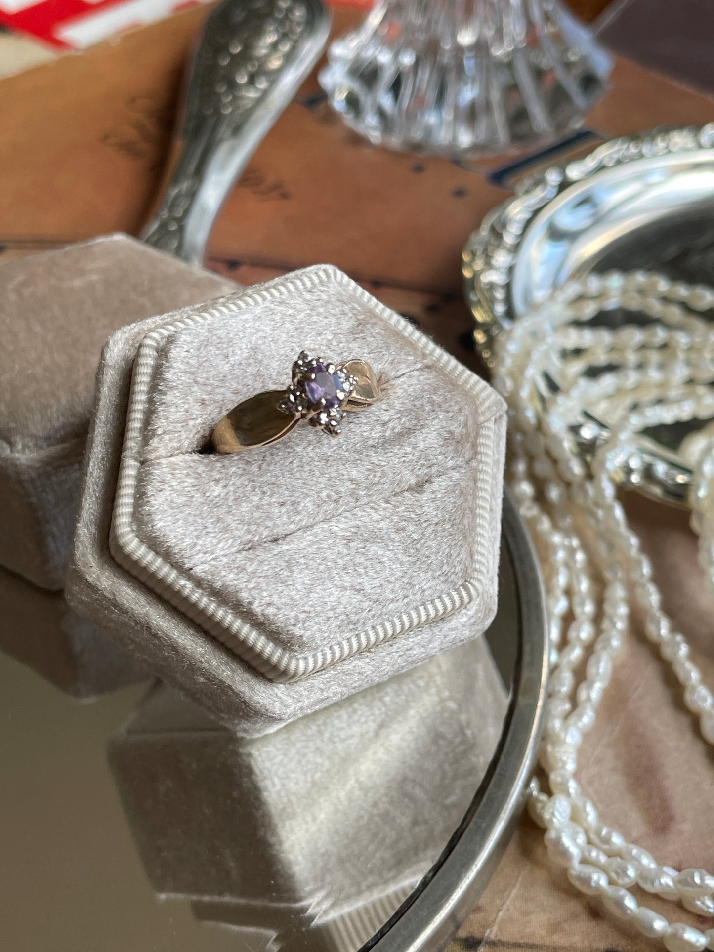 10K Lavender Amethyst with accent stones