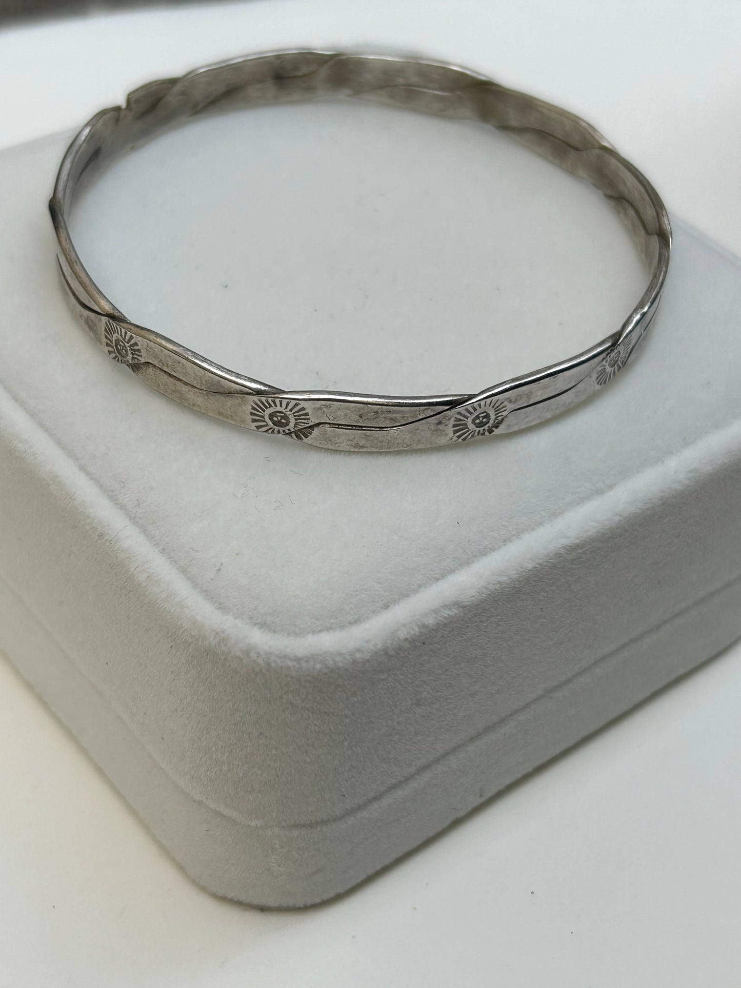 Vintage Mexican Silver Sun Bangle