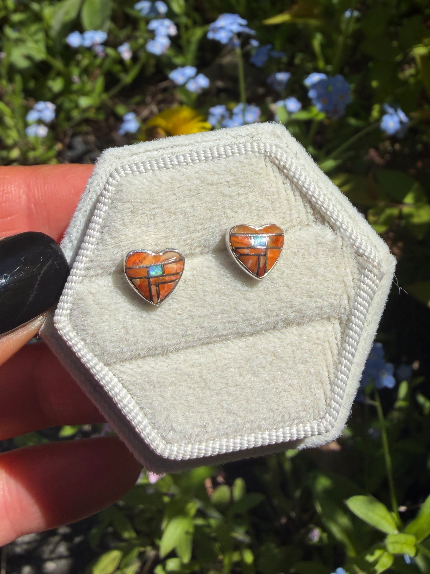 Desert Sunset Heart Studs
