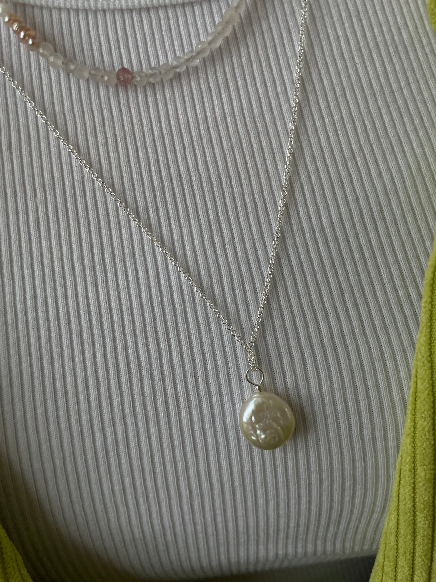 Mini Coin Pearl Pendant