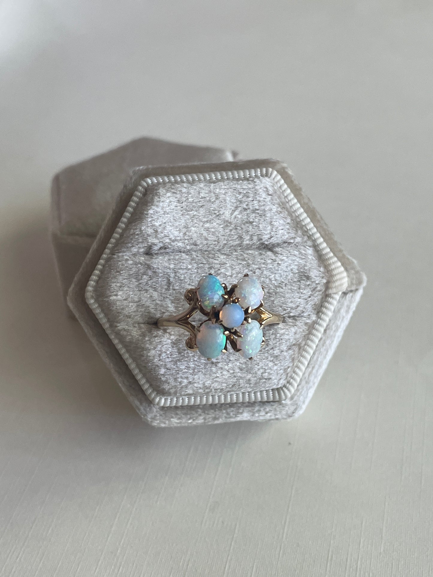 14K Blooming Flower Opal Ring