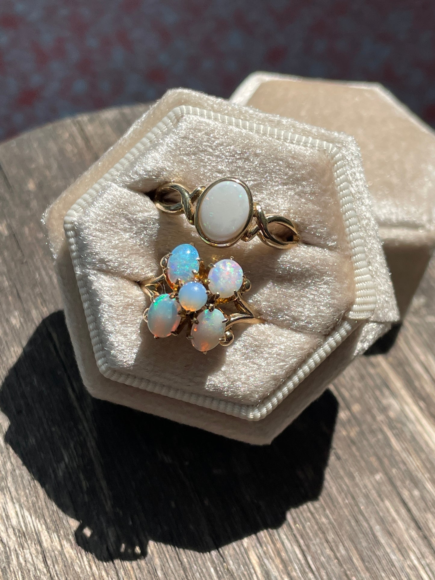 14K Blooming Flower Opal Ring