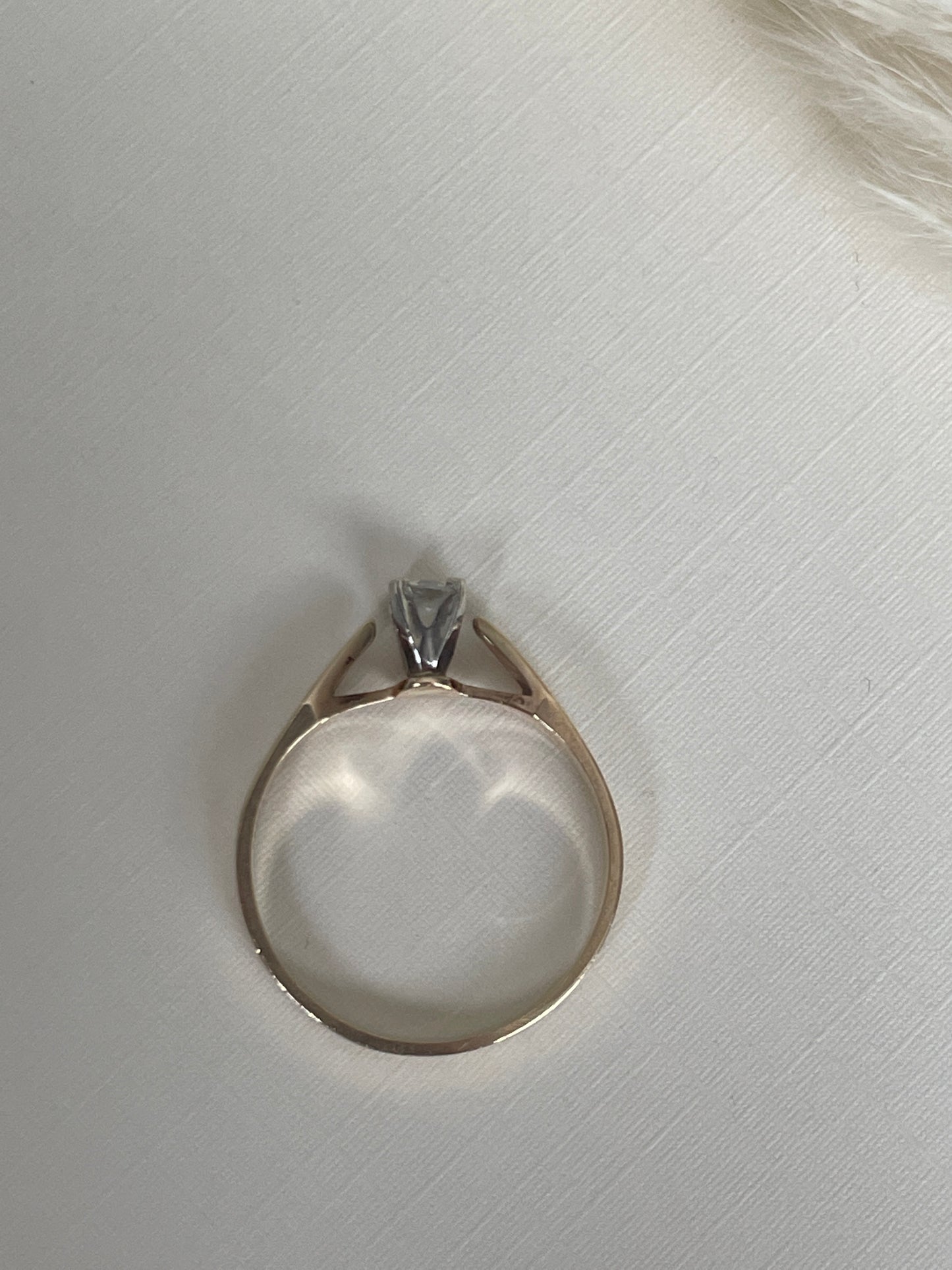 14K Solitaire Diamond Ring