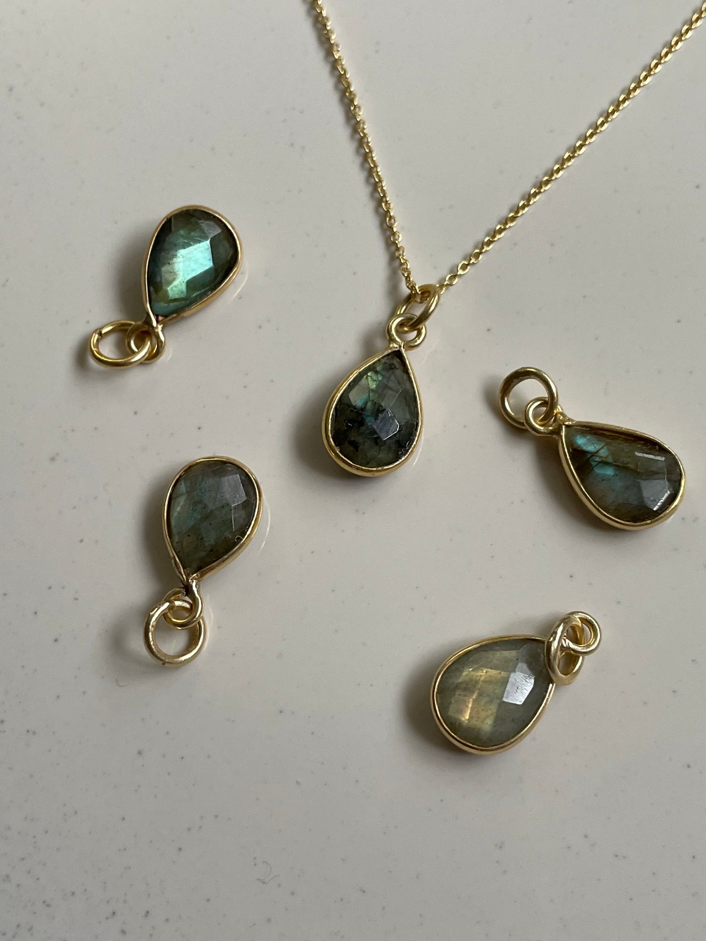 Labradorite Pendant in Gold