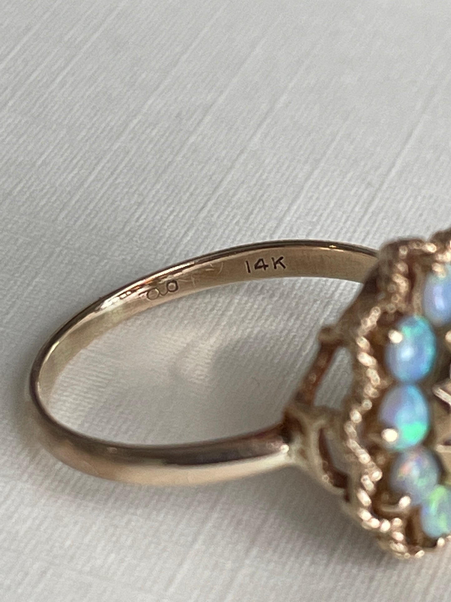 14K Vintage Opal Cluster Ring