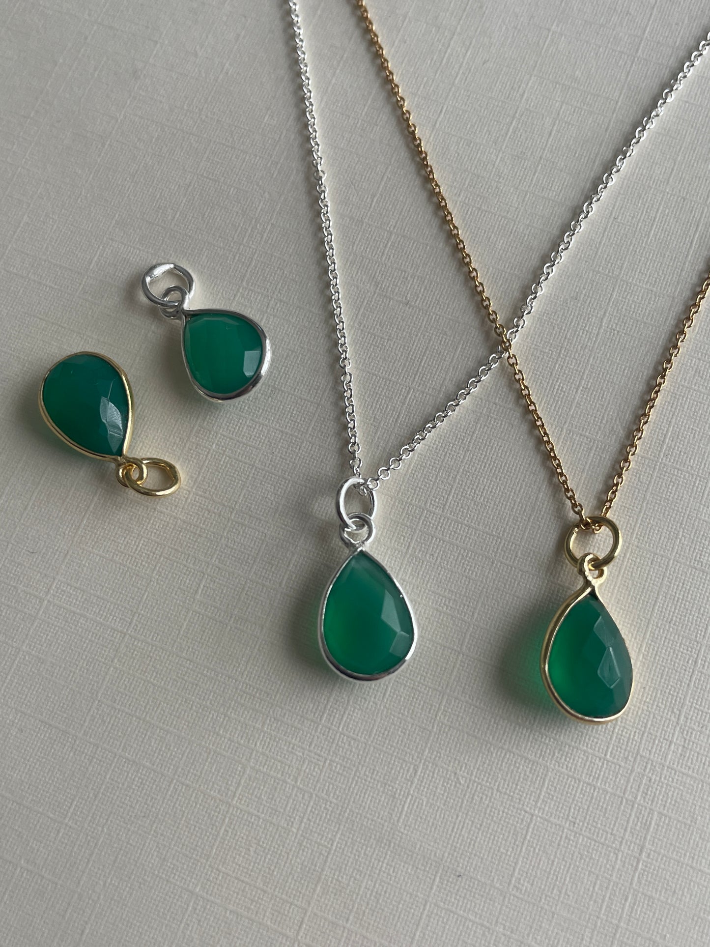 Ethereal Green Onyx Teardrop Pendant