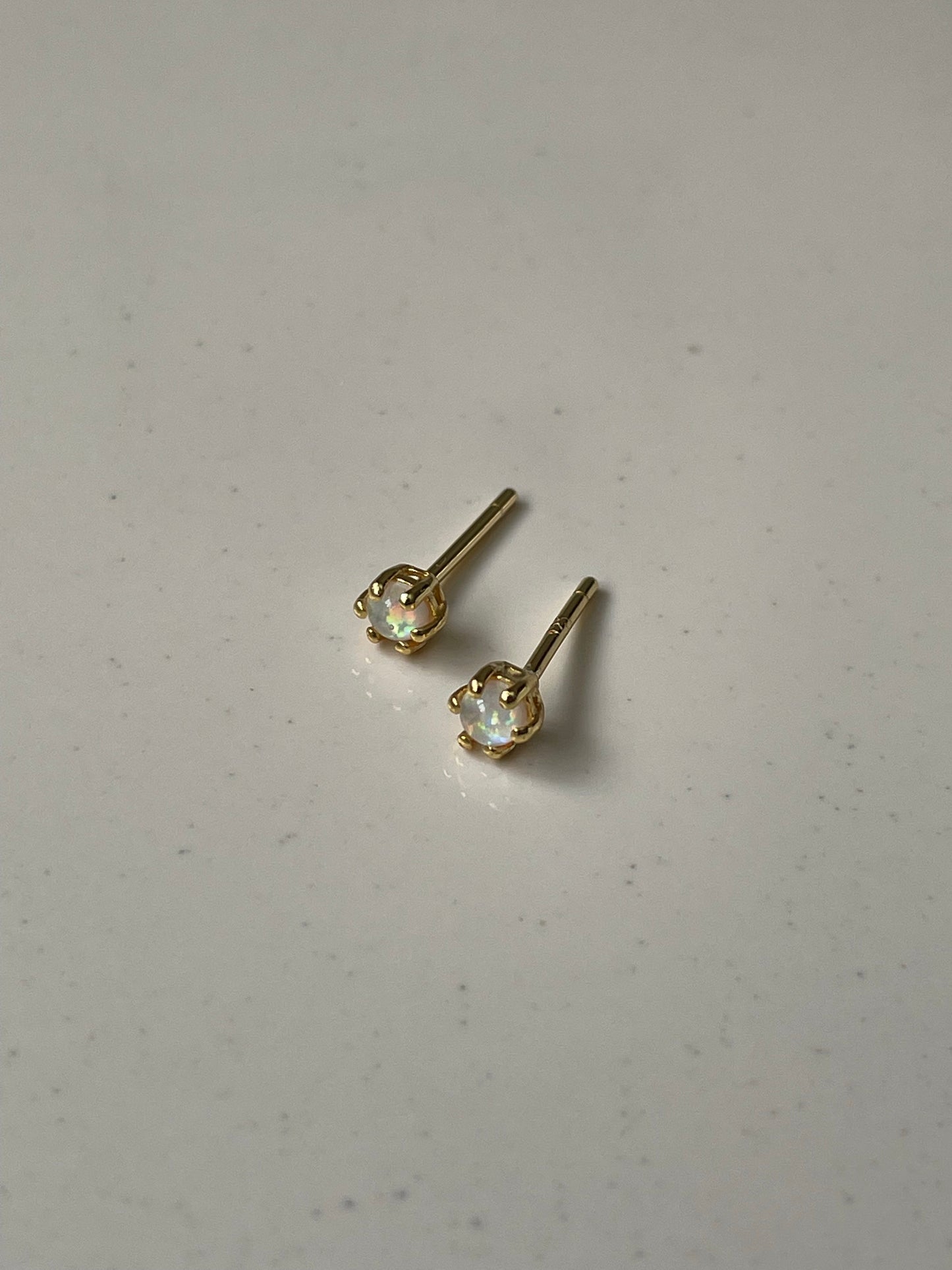 White Fire Opal Studs