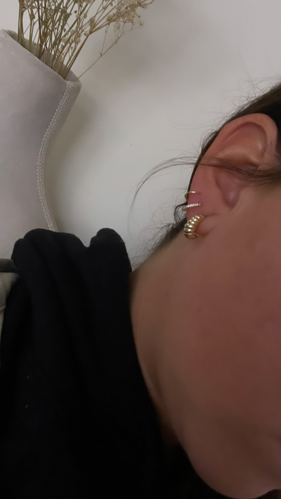 Double Sparkle Faux Piercing