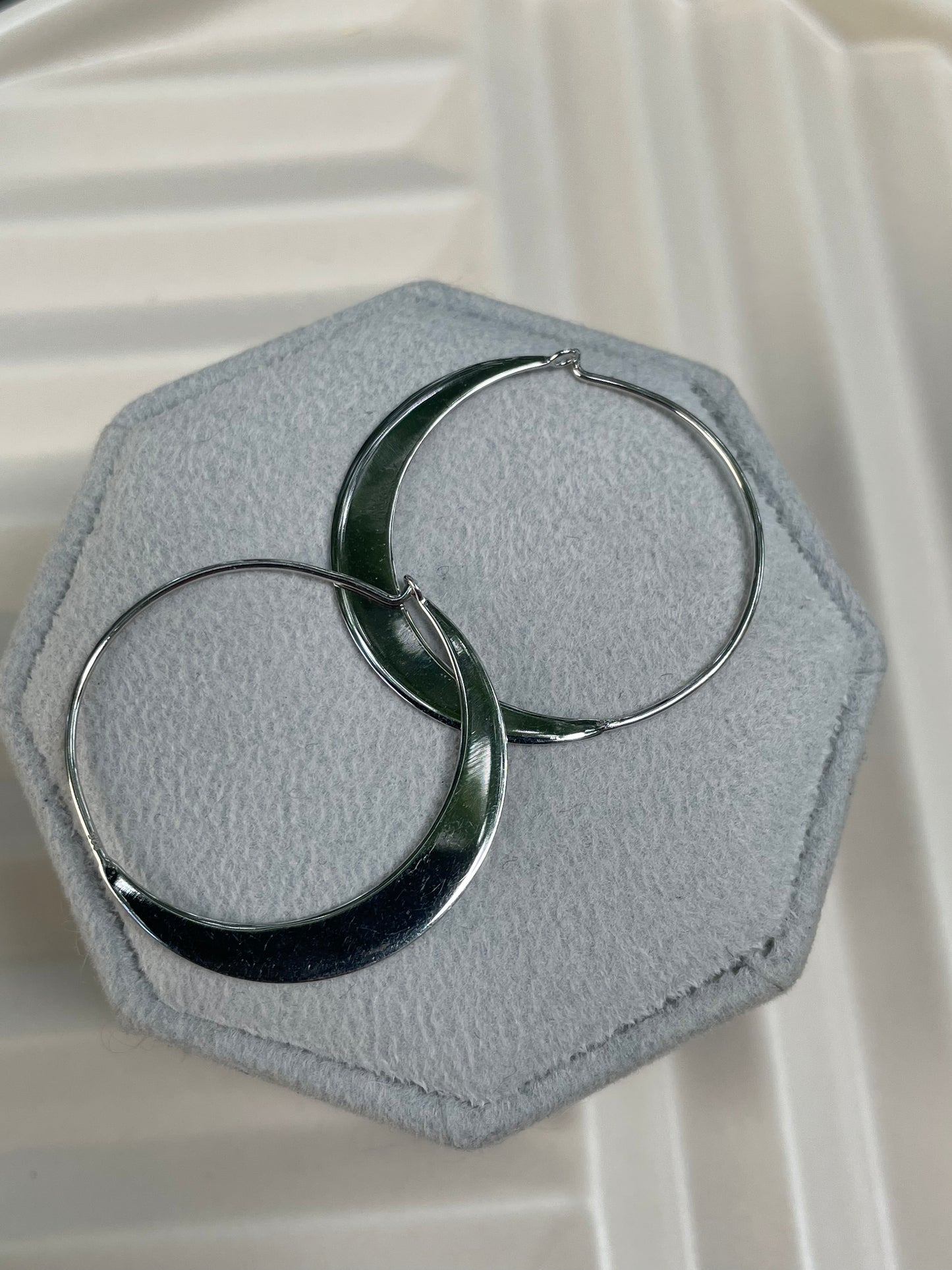 Solid Crescent Moon Hoops