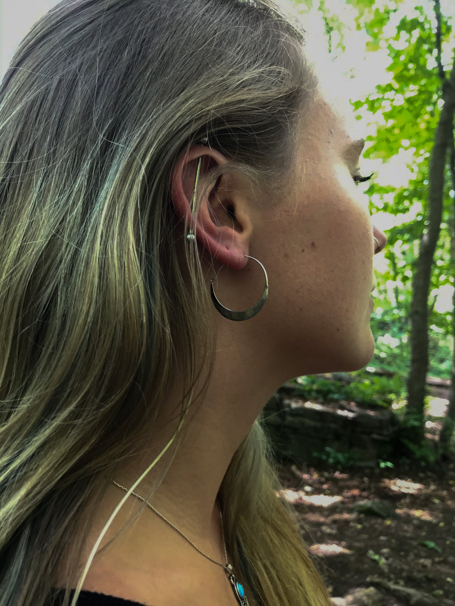 Solid Crescent Moon Hoops