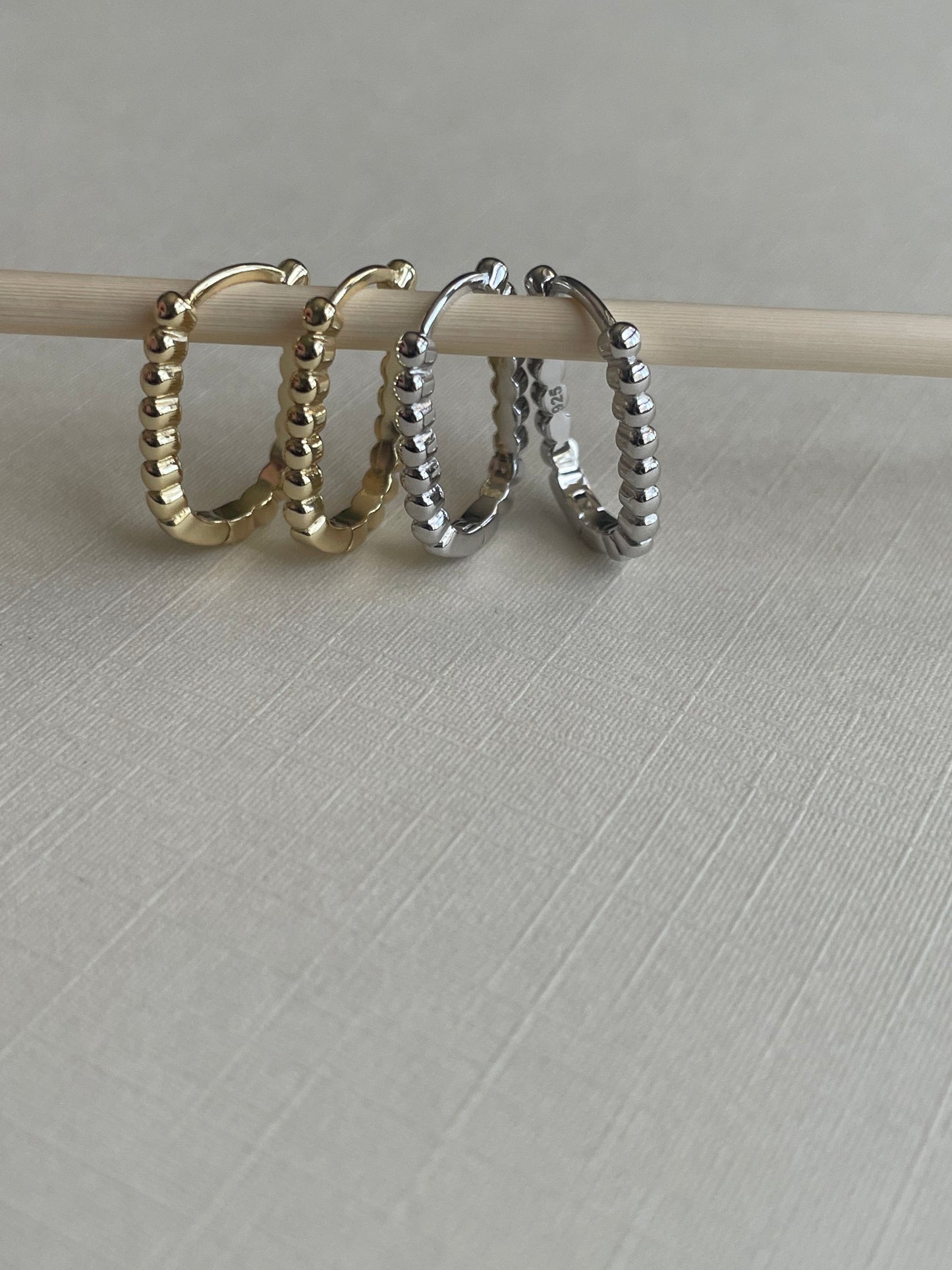 Classic Beaded Hoops