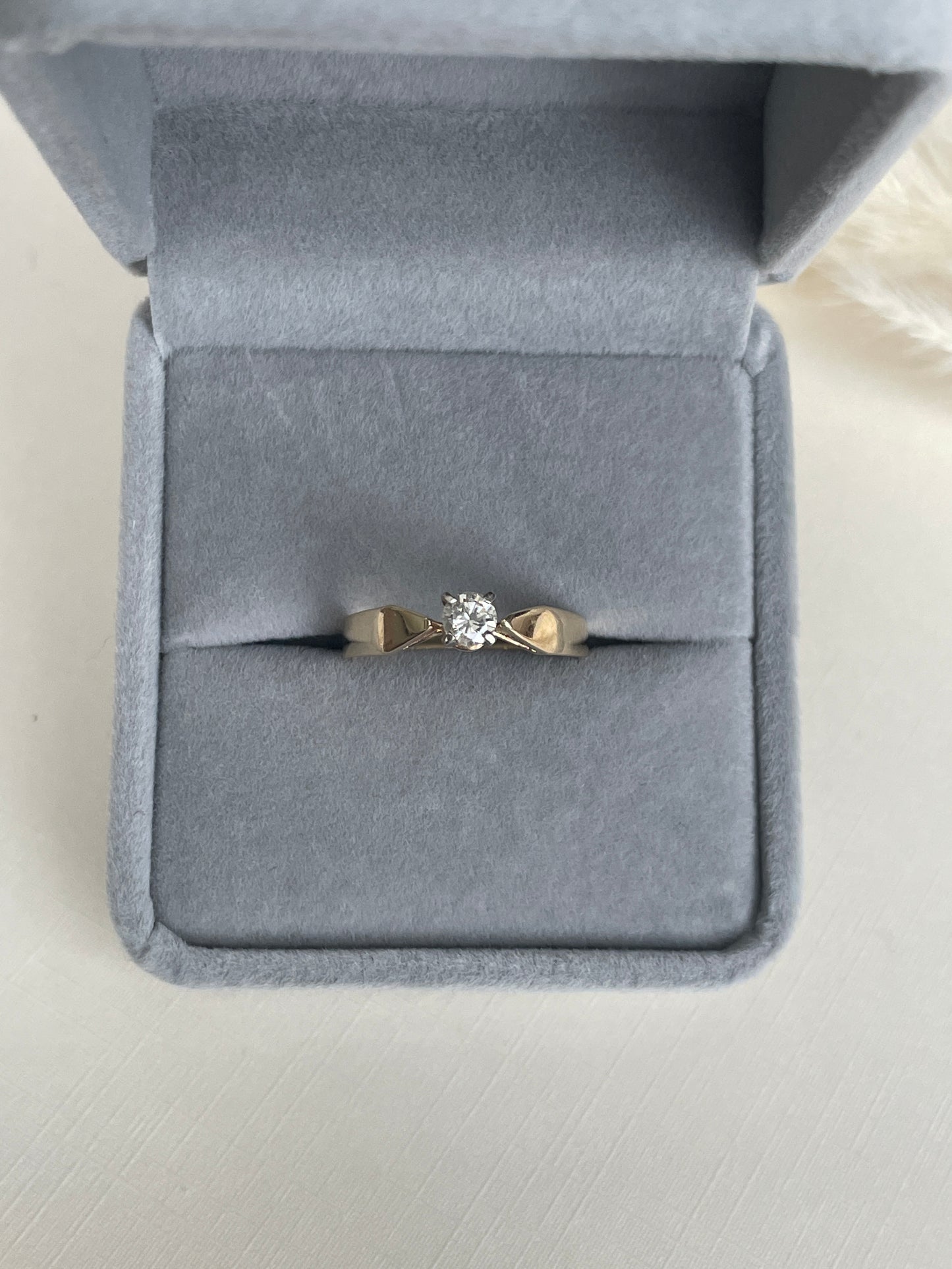 14K Solitaire Diamond Ring