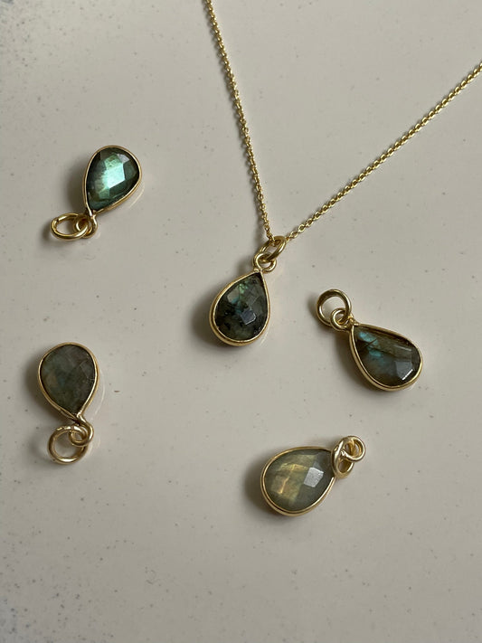 Earthy Labradorite Teardrop Pendant
