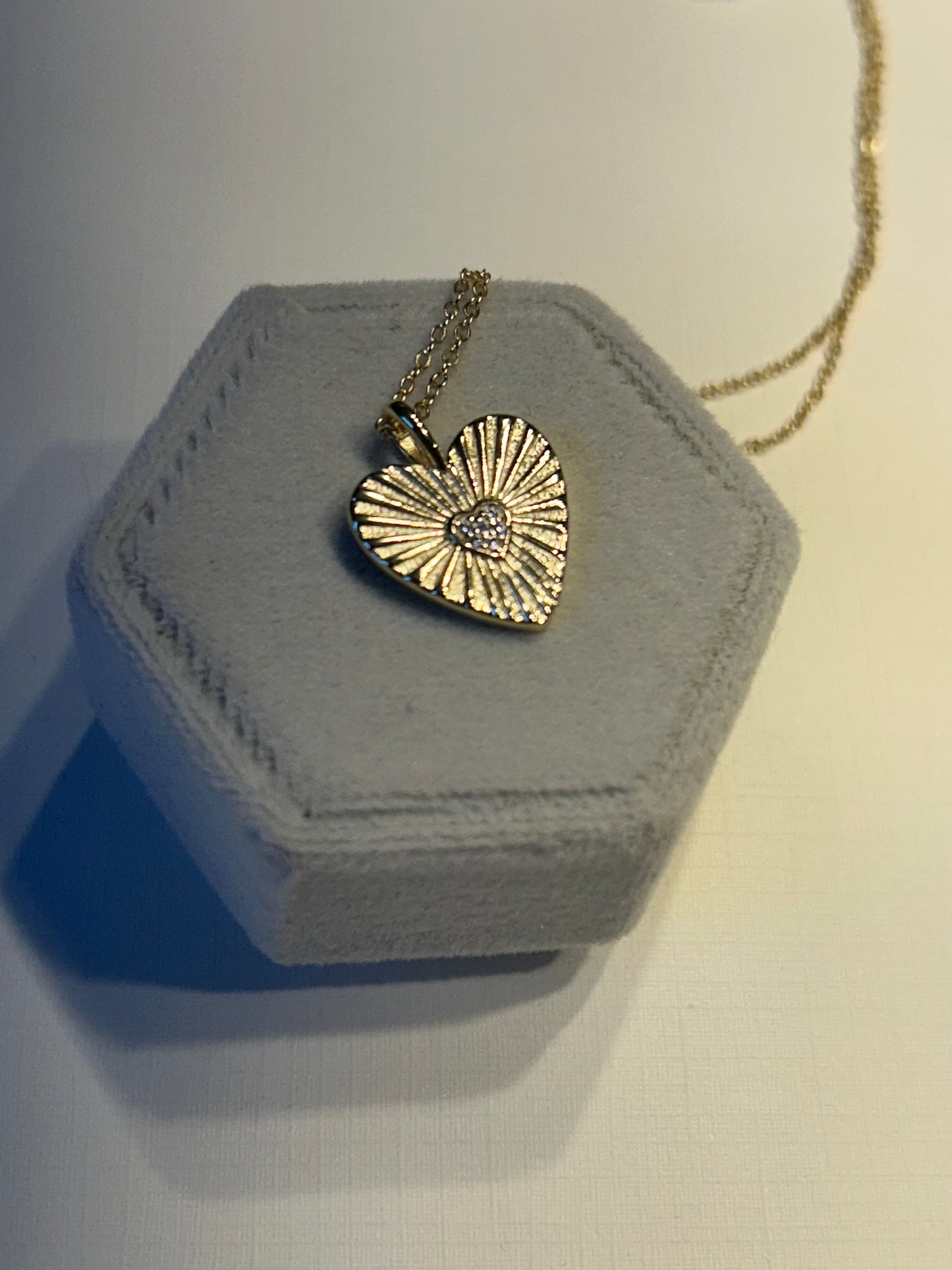 Golden Starburst Heart Necklace