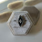 10K White Gold Onyx and Diamond Ring