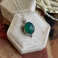 Vintage Silver Handmade Green Onyx Pendant