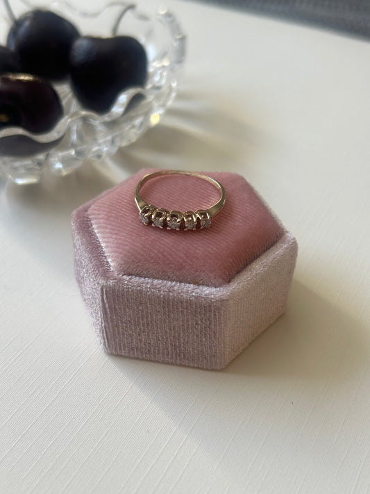 Vintage Brilliant Cut Five Diamond Ring