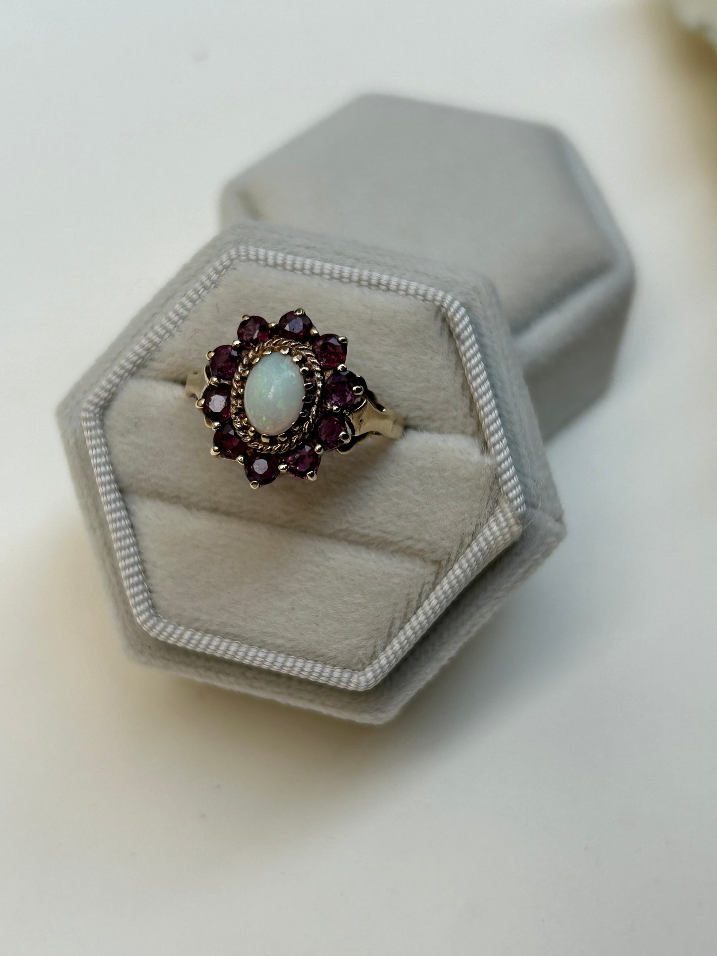 1900s Australian Opal and Natural Ruby Ring *comes with appraisal*