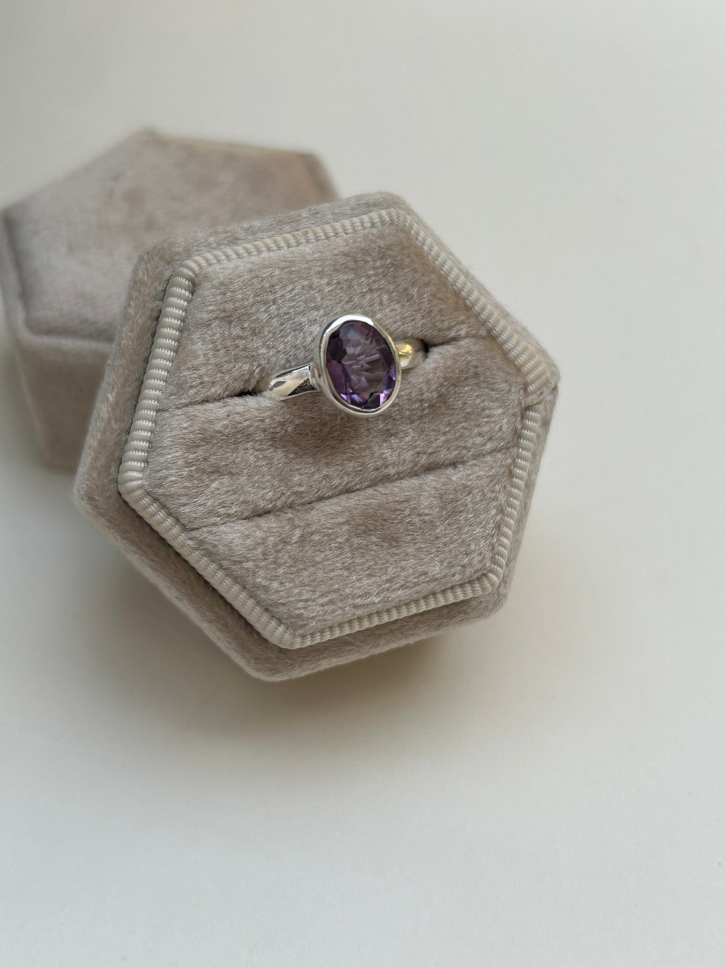 Bezel Amethyst Ring