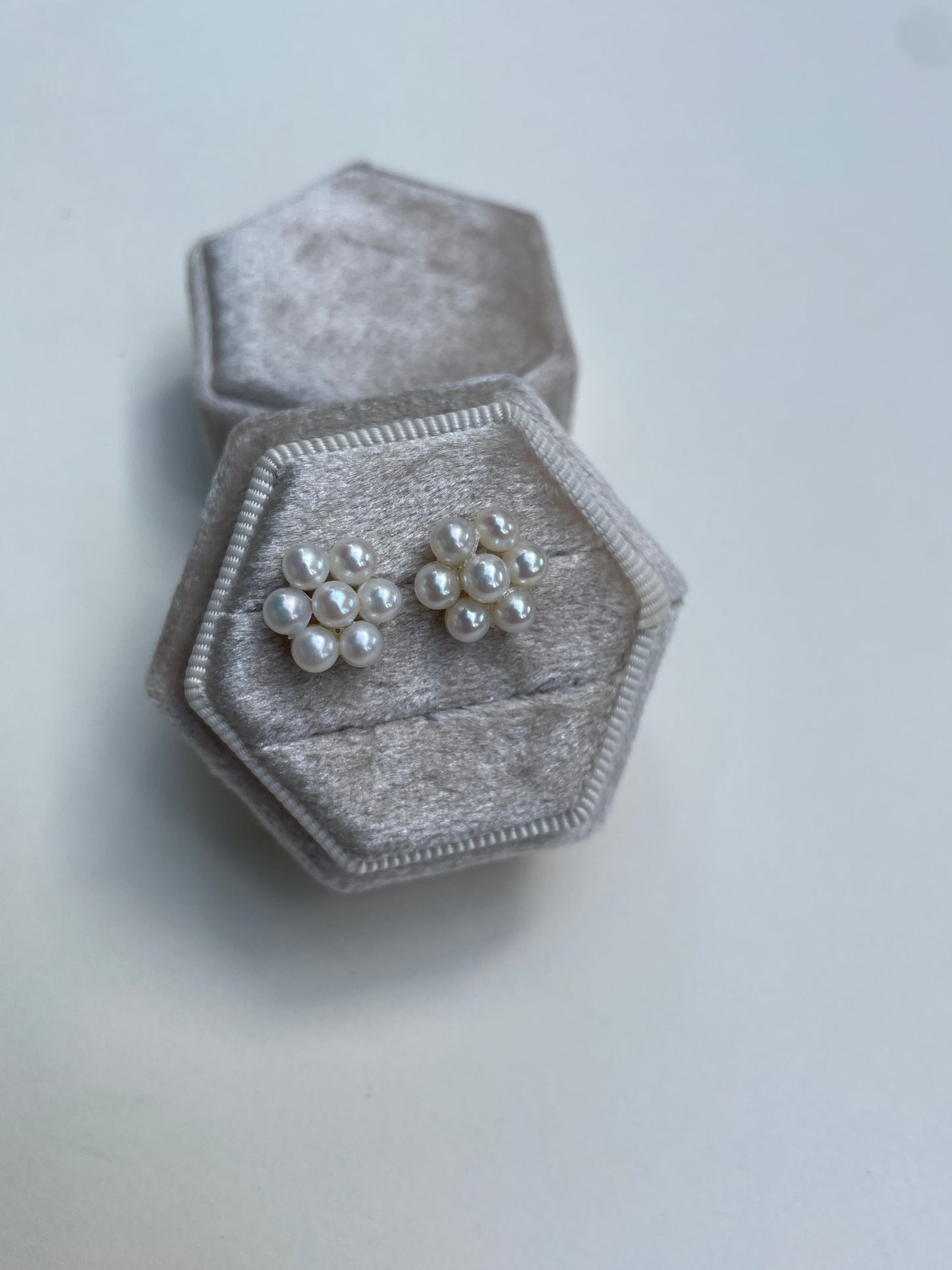 14K Pearl Cluster Earrings