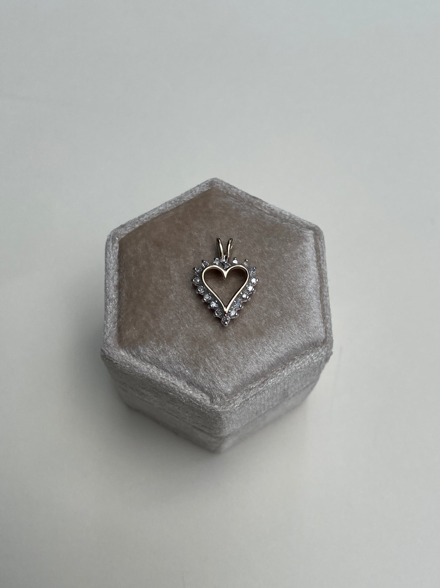 Vintage 10K Luxury Diamond Heart Pendant