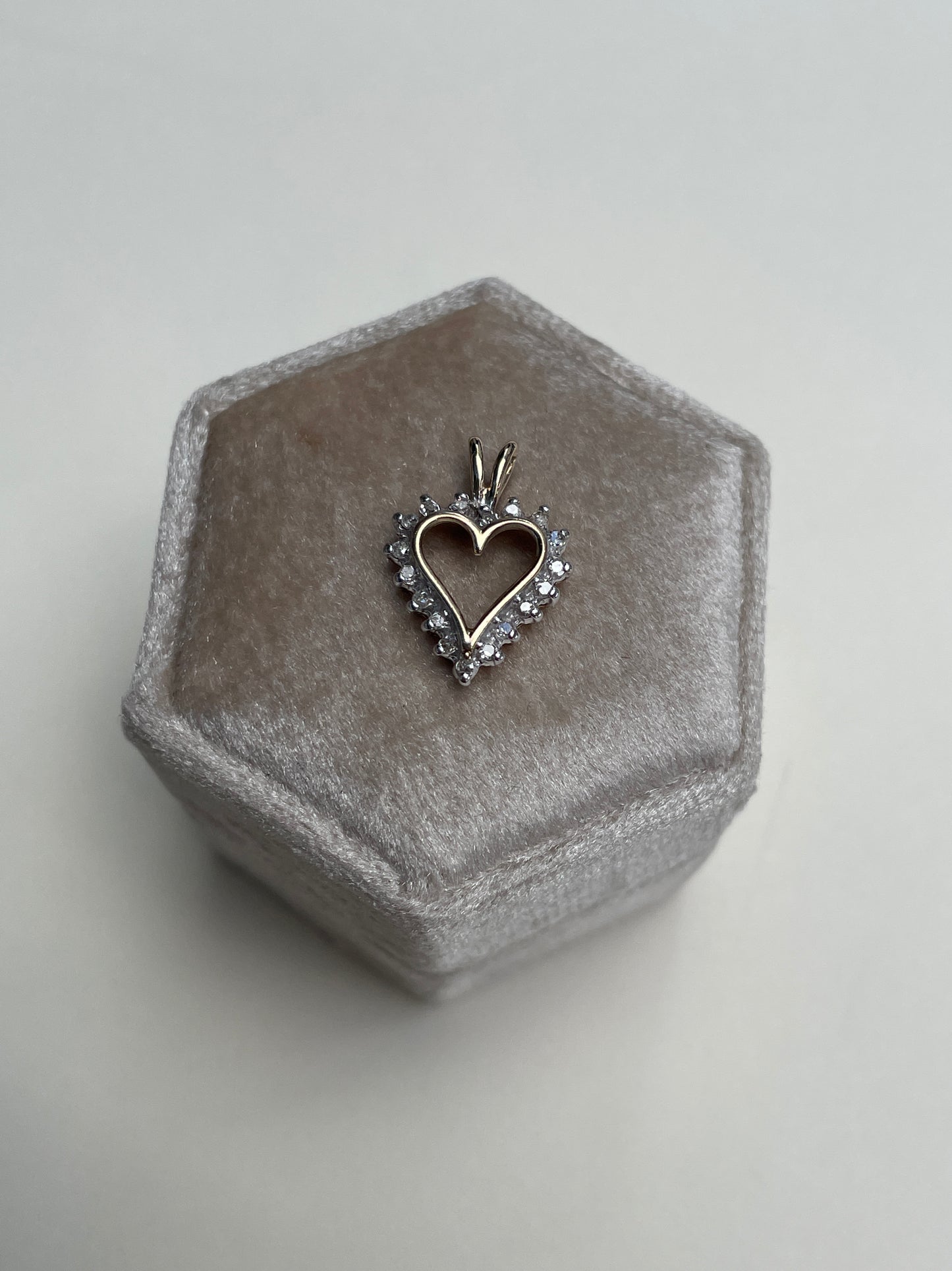 Vintage 10K Luxury Diamond Heart Pendant