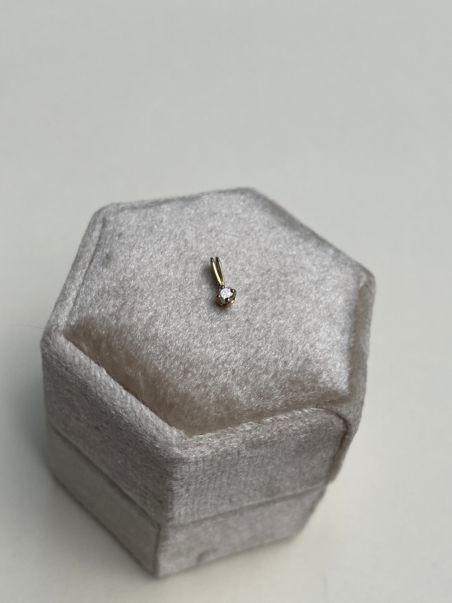 Tiny 14K Diamond Pendant