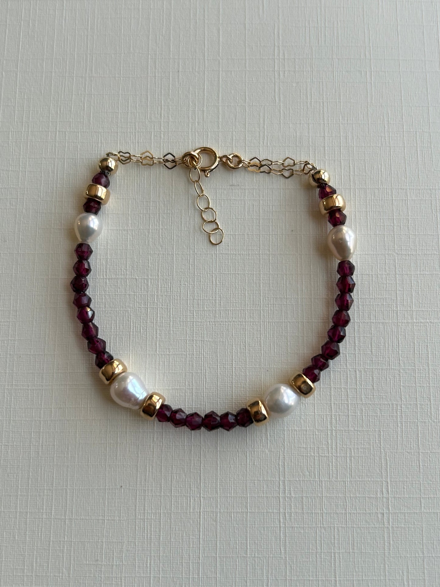 Golden Bordeaux Bloom Bracelet