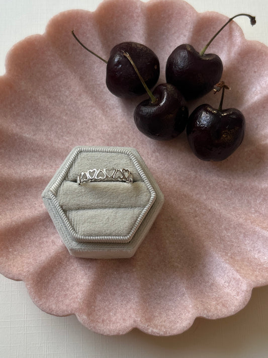 Lover Girl Heart Motif Band Ring