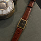 Vintage Seiko Tank Watch with Brown Grain Leather Strap (1980s)