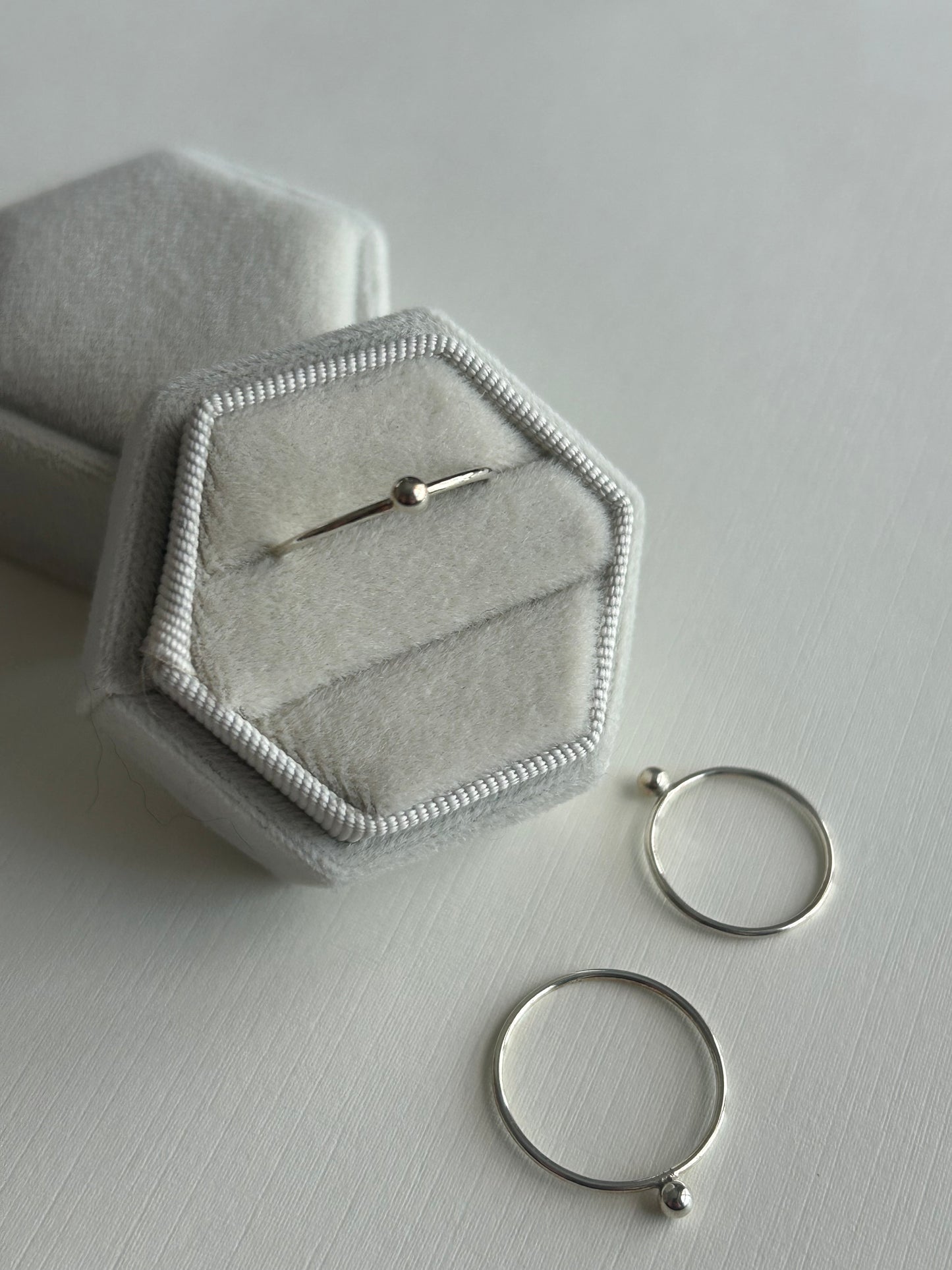 Silver Ball Stacking Ring
