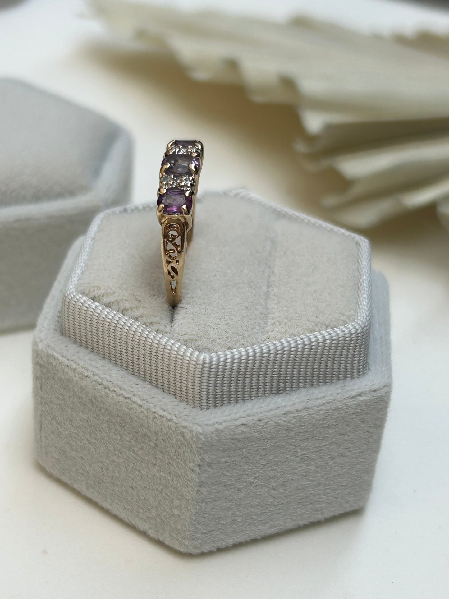 Lavender Amethyst and Diamond Ring