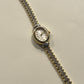 Two Toned Oval Bracelet Watch with Diamond-Cut Band