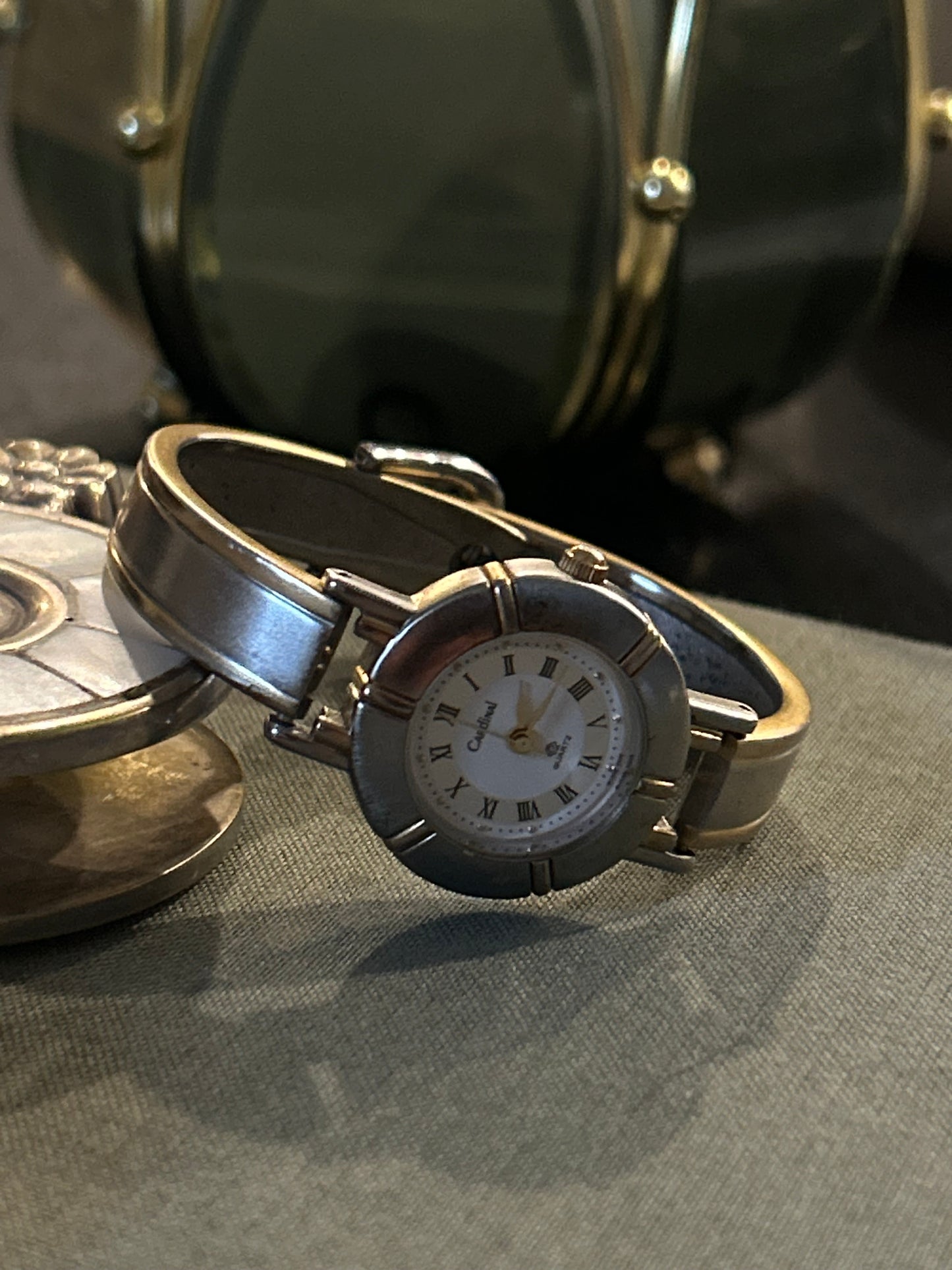 Vintage Two Toned Buckle Cardinal Bangle Watch