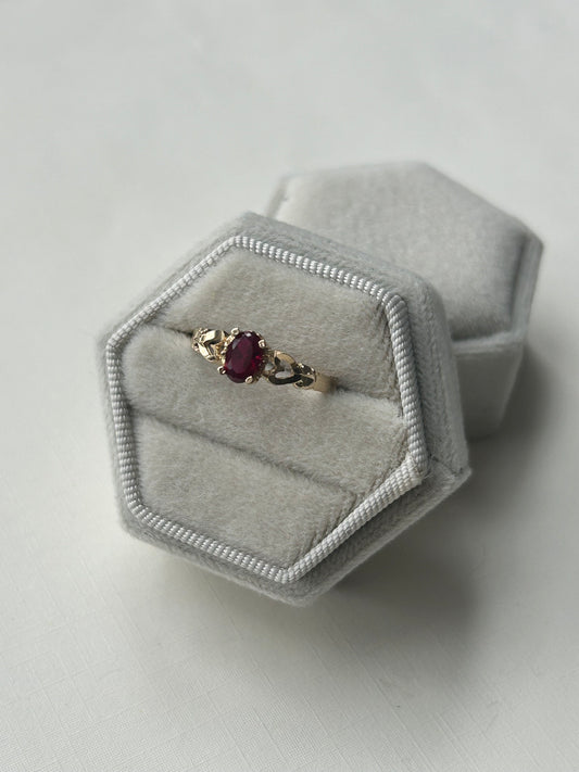 Vintage 10K Bleeding Hearts Ring