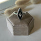 10K White Gold Onyx and Diamond Ring